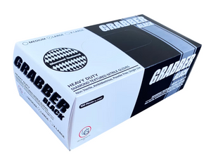 Grabber Black HD Diamond Texture Nitrile Gloves-Box of 100 Gloves