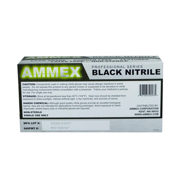 Black Medical Nitrile Exam Latex Free Disposable Gloves-Box of 100 Gloves
