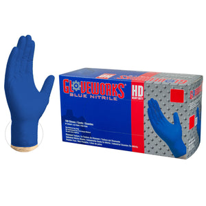 Gloveworks HD Royal Blue  Nitrile Latex Free Disposable Gloves-Box of 100 Gloves