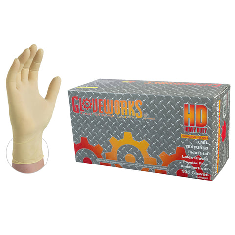 Gloveworks HD Latex Gloves-Case of 1000 Gloves