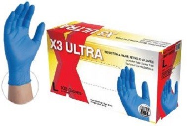 X3 Ultra Nitrile Powder Free Disposable Gloves-Case of 1,000 Gloves