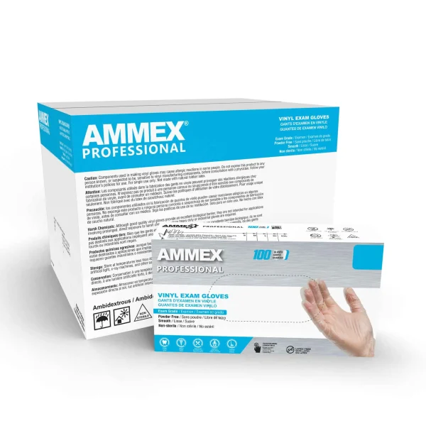 AMMEX Professional Exam Clear Vinyl Gloves - Powder-Free, Medical Grade - Image 3