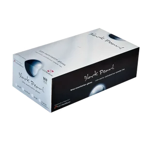 Black Pearl Latex Gloves - Premium Black, Powder-Free