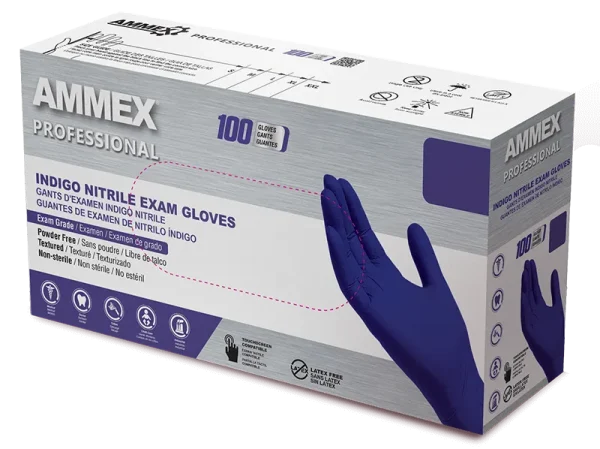 AMMEX Professional Exam Indigo® Nitrile Gloves - Fentanyl Tested, Powder-Free, Medical Grade - Image 2