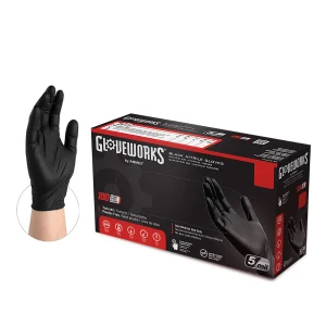 Gloveworks Industrial Black Nitrile Gloves - Versatile, Dexterity-Enhancing, Powder-Free