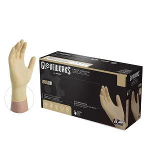 Gloveworks Industrial Ivory Latex Gloves - Heavy Duty, Double Chlorinated