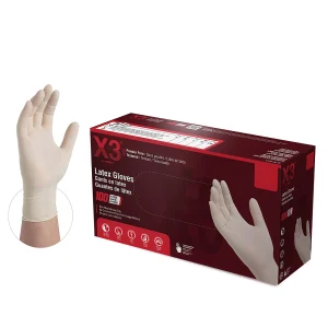 X3 Industrial Ivory Latex Gloves - Durable, High Dexterity, Powder-Free