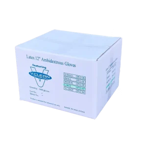 V-Clean 12" Latex Gloves - Cleanroom Compatible, Extended Cuff, Powder-Free